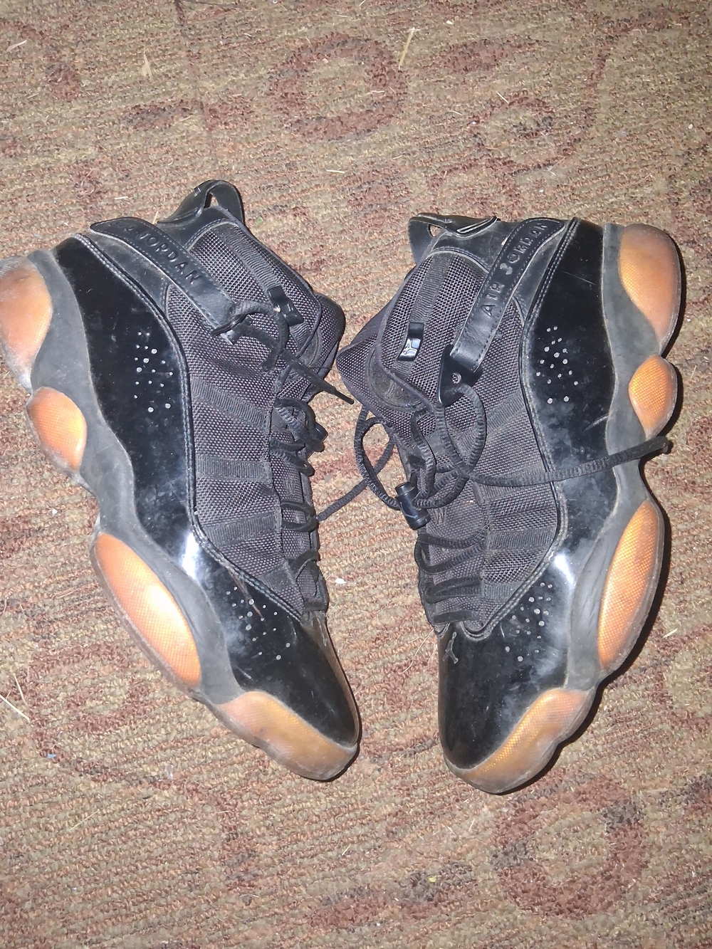 Jordan Men's Black High-Top Sneakers with Brown Gum Outsoles